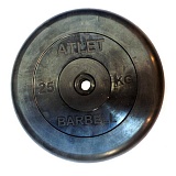 Диск обрезиненный "Атлет", чёрный, 31 мм, 25 кг